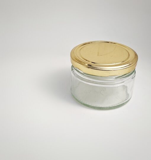 Squat Jars For Candle Making - Salsa Jar - Golden Tin Lid