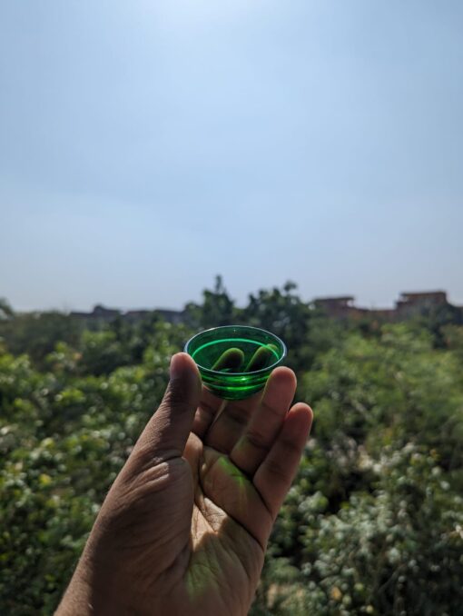 2 Inches Mini Glass Diya - Green
