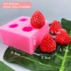 4 Cavity Strawberry Silicon Mold For Making Candles, strawberry silicone mold