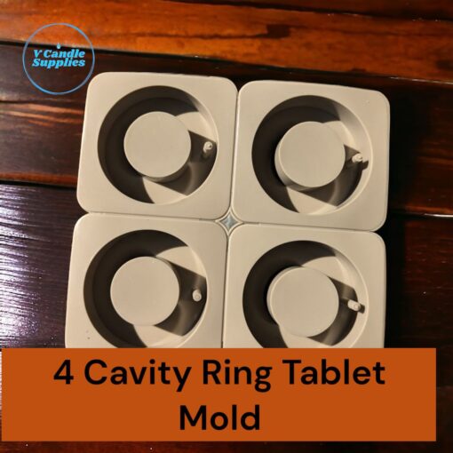4 Cavity Ring Tablet Silicon Mold For Making Wax Sachets