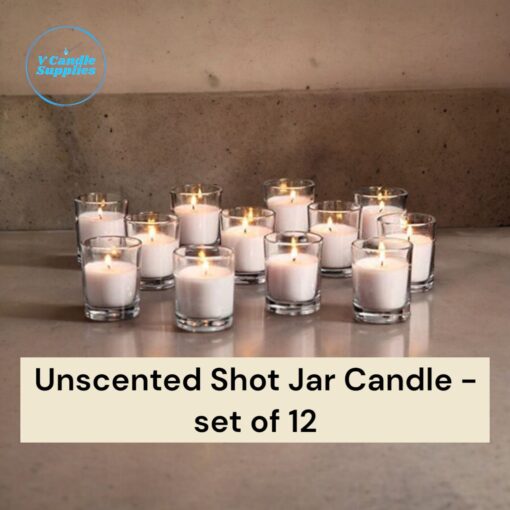 Unscented Smokeless Shot Jar Candles (Unscented Votives) - Set of 12 pc | Wholesale Pricing
