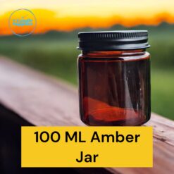 100 ML Amber Glass Jar With Black Screw Cap For Candle Making