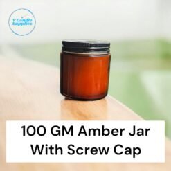 100 ML Amber Glass Jar With Black Screw Cap For Candle Making