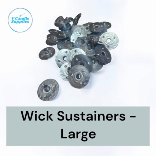 Ensure your candle wicks stay securely in place with our Large Wick Sustainers. Designed to keep the wick centered and upright, these wick sustainers are a must-have for any candle-making project. Ideal for both beginner and experienced candle makers, they help create a cleaner, safer burn by preventing the wick from moving or floating in the wax.