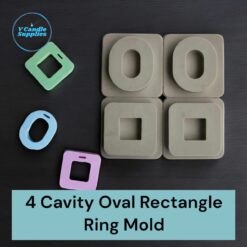 4 Cavity Oval Rectangle Ring Silicon Mold For Making Wax Sachets