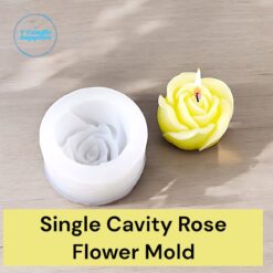 3D Rose Flower Silicon Mold For Making Candles | Single Cavity