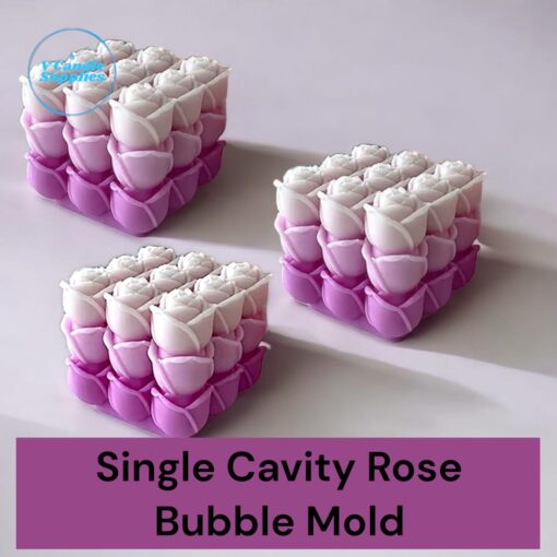 Rose Cube/Bubble Silicon Mold For Making Candles | Single Cavity