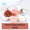 Heart Shaped Rose Silicon Mold For Making Candles | Single Cavity