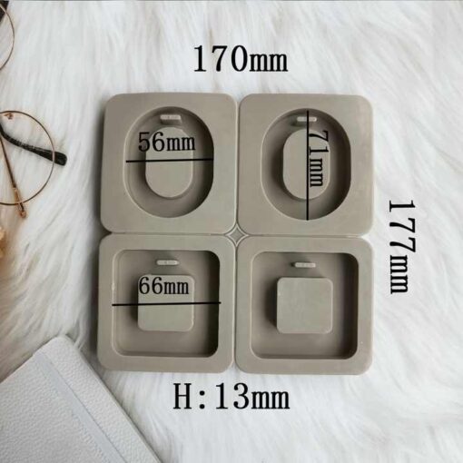 4 Cavity Oval Rectangle Ring Silicon Mold For Making Wax Sachets