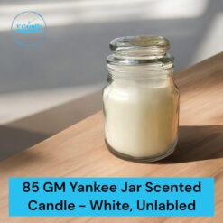 85 GM White Scented Jar Candle in Transparent Yankee Glass Jar - Set of 10 Pc | Smokeless | Unlabeled | Bulk Order | Wholesale Price, cookie jar candle, yankee jar candle, 85 gram scented candle