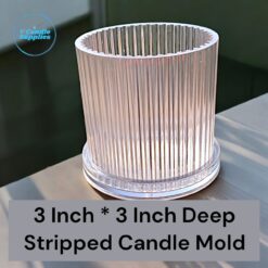 3 Inch * 3 Inch Deep Stripped Candle Pillar Polycarbonate Mold For Making Candles