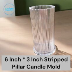 6 Inch * 3 Inch Stripped Candle Pillar Polycarbonate Mold For Making Candles