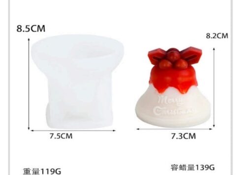 Christmas Bell Silicon Mold For Making Candles | Single Cavity