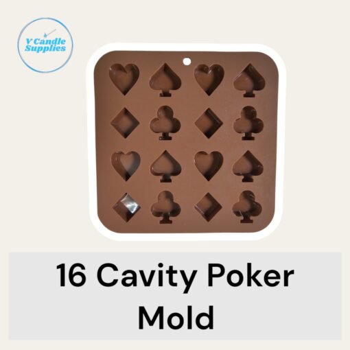 16 Cavity Poker Silicon Mold For Making Candles