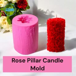 Rose Pillar Silicon Mold For Making Candles | Single Cavity