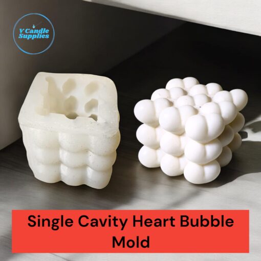 Single Cavity Heart Bubble Silicon Mold For Making Candles