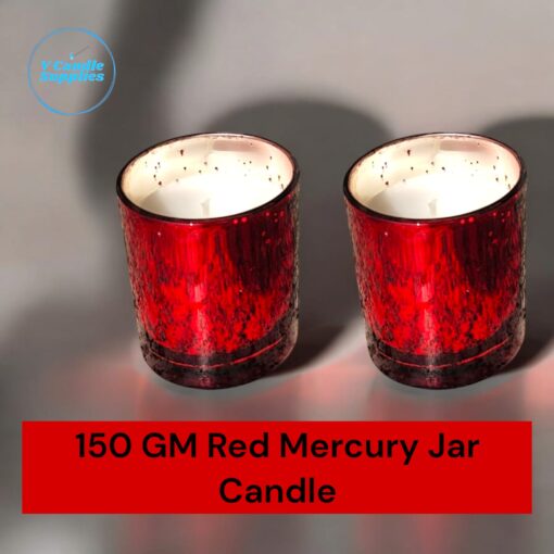 150 GM Red Mercury Jar Candles - Set of 10 Pc | Smokeless | Unlabeled | Bulk Order | Wholesale Price