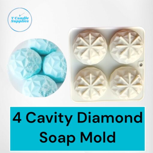 4 Cavity Diamond Shaped Soap Silicone Mold