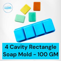 4 Cavity Rectangle Shaped Soap Making Silicone Mold