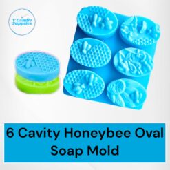 6 Cavity Honeybee Oval Soap Mold