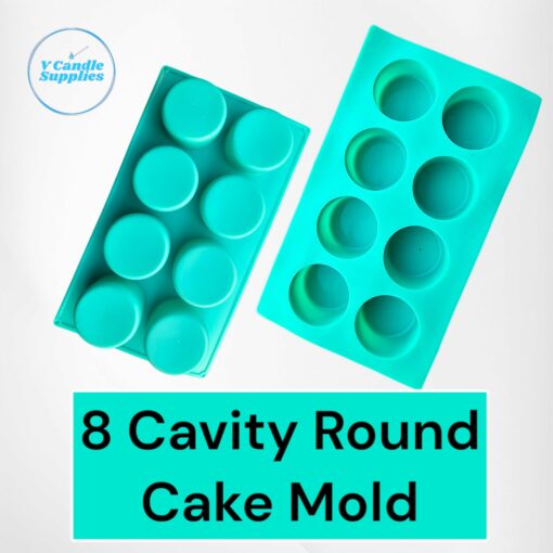 8 Cavity Round Cake Candle Making Silicone Mold