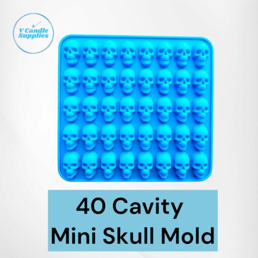 40 Cavity Mini Skull Mold | Silicon Molds For Making Candles