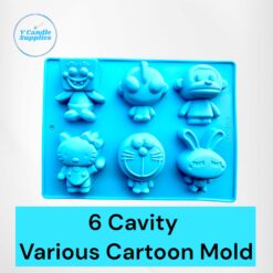 6 Cavity Various Cartoon Mold | Silicon Mold For Making Candle & Melt And Pour Soaps