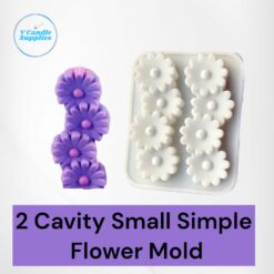 2 Cavity Small Simple Flower Mold | Silicon Mold For Candle Making