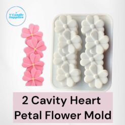 2 Cavity Heart Petal Flower Mold | Silicon Mold For Candle Making