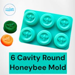 6 Cavity Round Honeybee Soap Mold | Melt & Pour Soap Making Molds