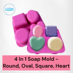 4 In 1 Soap Mold - Round, Oval, Square, Heart | Melt & Pour Soap Making Molds