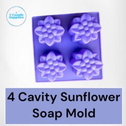 4 Cavity Sunflower Soap Mold - | Melt & Pour Soap Making Molds