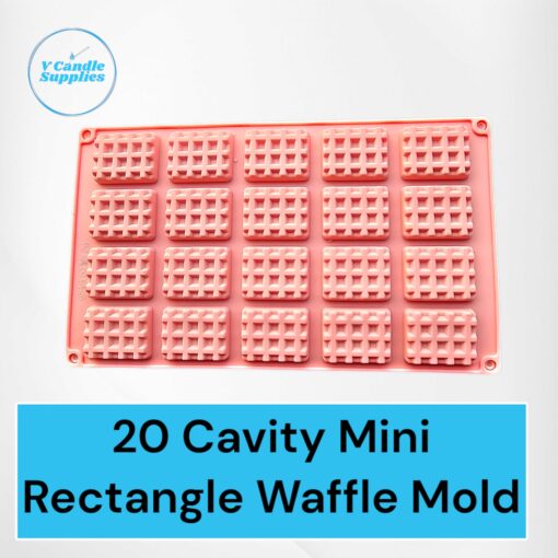 20 Cavity Mini Rectangle Waffle Mold | Silicon Molds For Making Candles