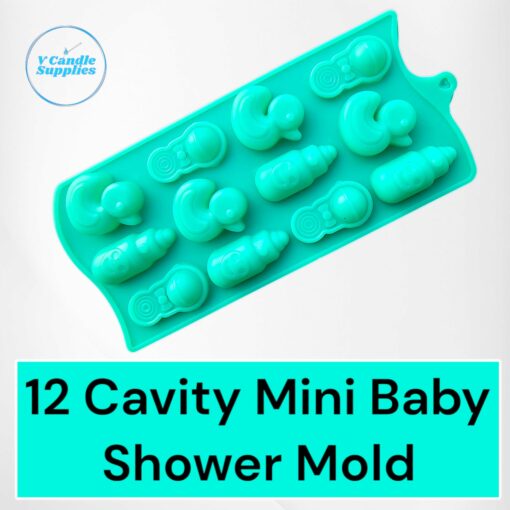 12 Cavity Mini Baby Shower Mold | Silicon Molds For Making Candles