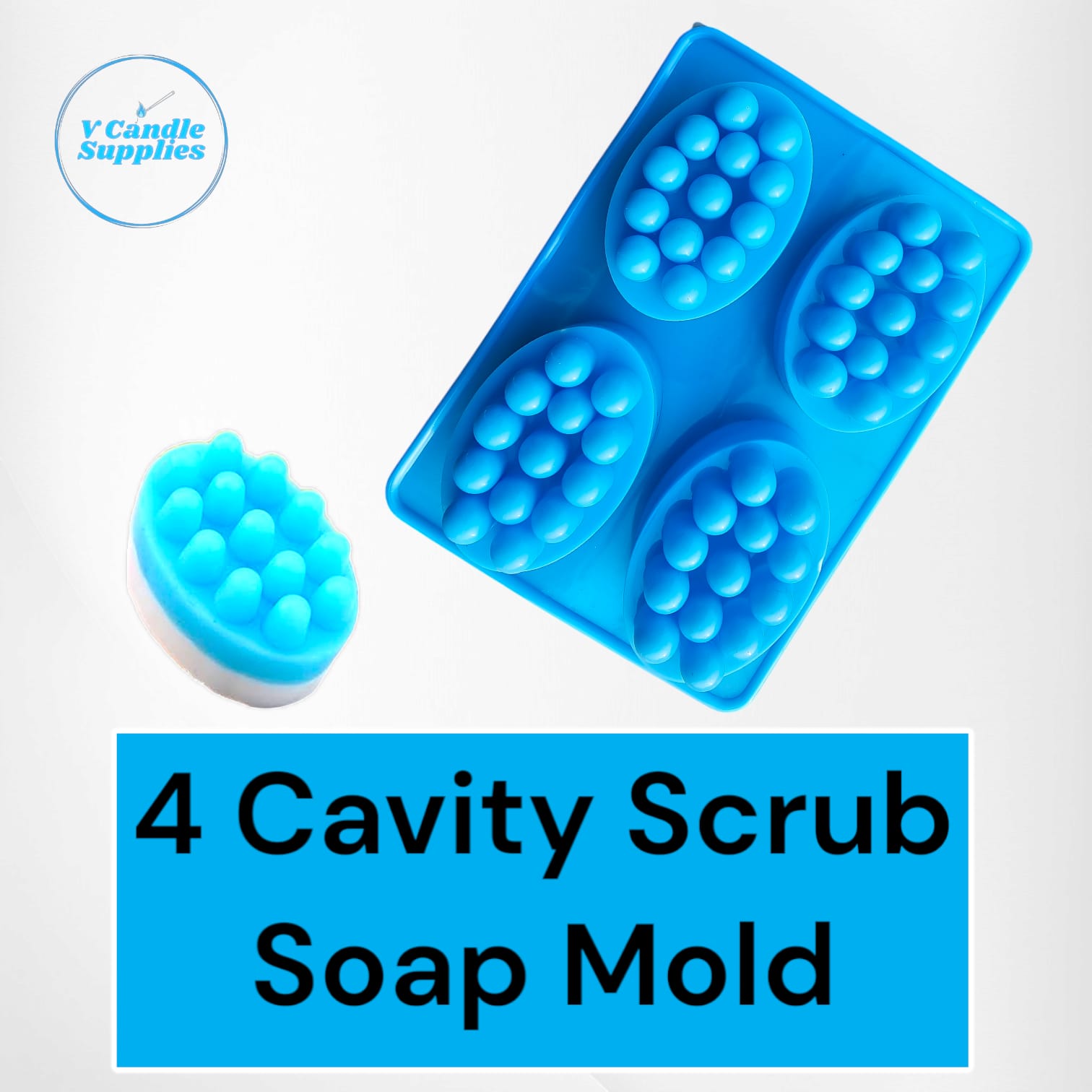 4 Cavity Scrub Soap Mold Melt & Pour Soap Making Molds