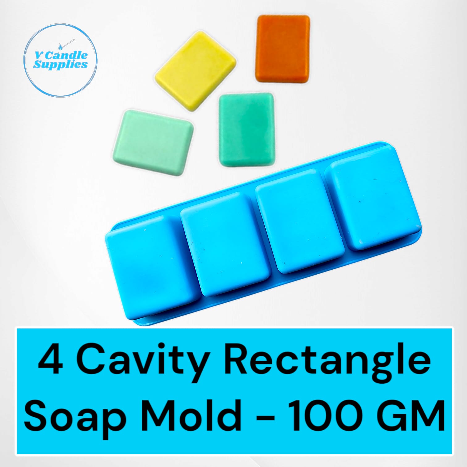 4 Cavity Rectangle Soap Mold 100 GM Melt & Pour Soap Making Molds