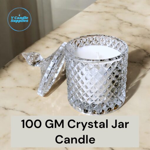 100 GM Crystal Jar Candles - Set of 10 Pc | Smokeless | Unlabeled | Bulk Order | Wholesale Price