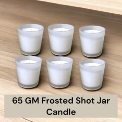 65 GM Frosted Shot Jar Candles - Set of 10 Pc | Smokeless | Unlabeled | Bulk Order | Wholesale Price