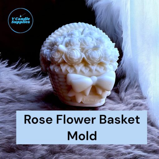 Rose Flower Basket Mold | Silicone Mold For Making Candles