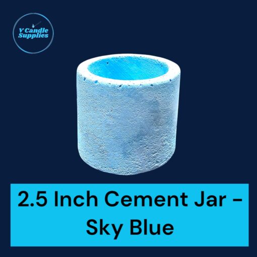 2.5 Inch Cement Jar For Candle Making - Sky Blue