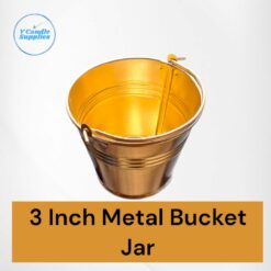 3 Inch Metal Bucket Jar - Gold | Premium Metal Jars For Making Candles