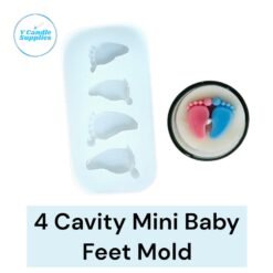4 Cavity Mini Baby Feet Candle Mold | Silicone Mold For Making Candles