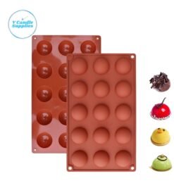 15 Cavity Round Silicone Mold for Candle Making, Rasgulla Candle & Rasmalai Candles Making, Wholesale