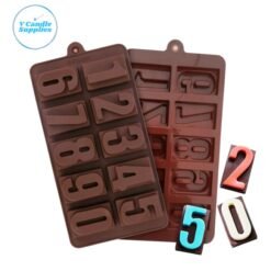 Number 0–9 Silicone Mold – 3D Brown Silicone Mold for Wax Melts, Soap & Candle Making