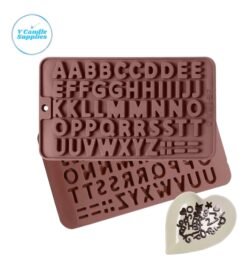 Mini ABCD Letters Silicone Mold for Wax Melts, Brown, 3D Molds, Candle Making