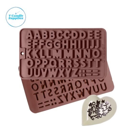 Mini ABCD Letters Silicone Mold for Wax Melts, Brown, 3D Molds, Candle Making Mini ABCD Letters Silicone Mold for Wax Melts, Brown, 3D Molds, Candle Making