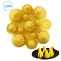 13 Cavity Flower Shape Modak Silicone Mold – Traditional Mold for Candle & Soap Making
