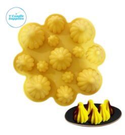 13 Cavity Flower Shape Modak Silicone Mold – Traditional Mold for Candle & Soap Making