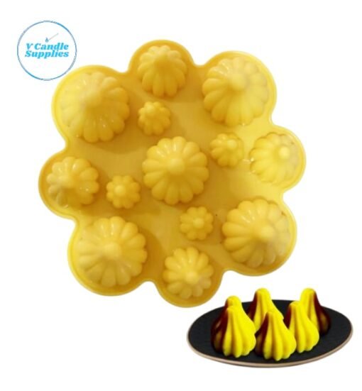 13 Cavity Flower Shape Modak Silicone Mold – Traditional Mold for Candle & Soap Making 13 Cavity Flower Shape Modak Silicone Mold – Traditional Mold for Candle & Soap Making
