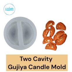 Two Cavity Gujiya Candle Mold | Silicone Mold For Making Candle